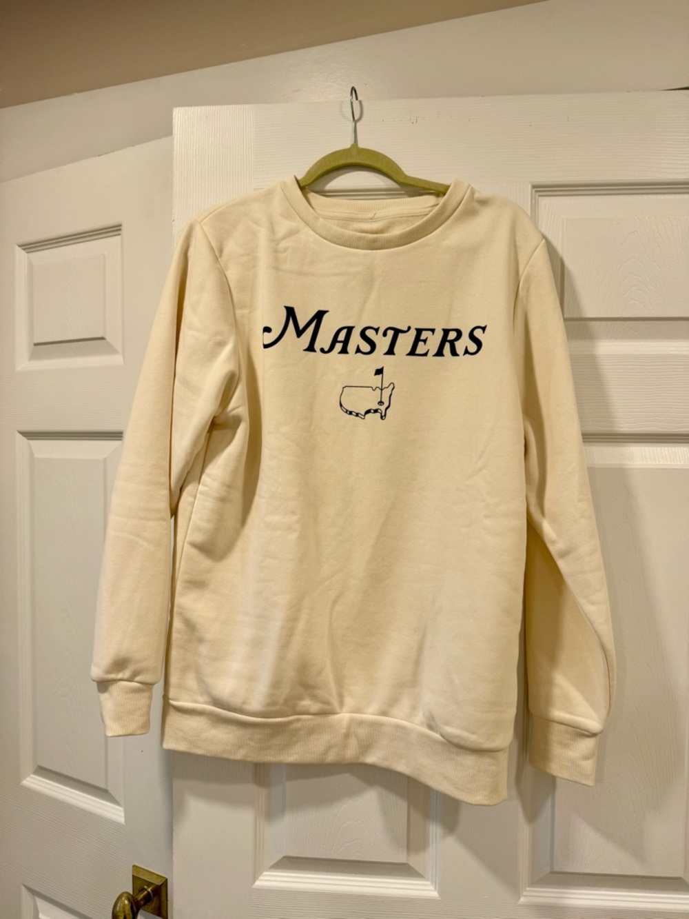 Masters Cream/Butter Yellow Crewneck with Green Logo